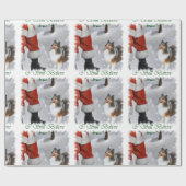 Shetland Sheepdog Believe Kerstmis Cadeaupapier (Vlak)