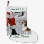 Shetland Sheepdog Believe Kerstmis Kleine Kerstsok (Voorkant)