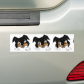 Shetland Sheepdog Black Tri Peeking Cartoon Bumpersticker (Op auto)