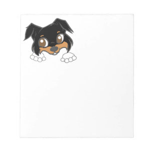 Shetland Sheepdog Black Tri Peeking Cartoon Notitieblok