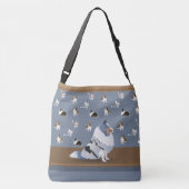 Shetland Sheepdog: Blue Merle Sheltie on Grey Crossbody Tas (Achterkant)