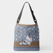Shetland Sheepdog: Blue Merle Sheltie on Grey Crossbody Tas (Voorkant)