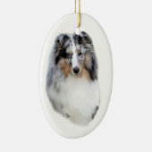 Shetland Sheepdog-blue merle-versiering Keramisch Ornament (Rechts)