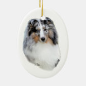 Shetland Sheepdog-blue merle-versiering Keramisch Ornament (Achterkant)