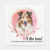 Shetland Sheepdog bruiloft servetten met honden Fo (Voorkant)