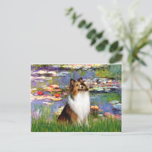 Shetland Sheepdog (Bz) - Lilies 2 Briefkaart (Staand voorkant)