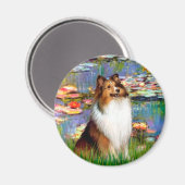 Shetland Sheepdog (Bz) - Lilies 2 Magneet (Voorkant / Achterkant)