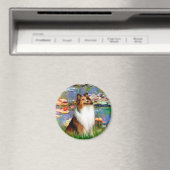 Shetland Sheepdog (Bz) - Lilies 2 Magneet (Insitu (Vaatwasser))