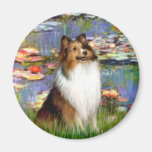 Shetland Sheepdog (Bz) - Lilies 2 Magneet (Voorkant)