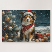 Shetland Sheepdog Christmas  Beach Legpuzzel (Horizontaal)