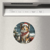 Shetland Sheepdog Christmas Beach Magneet (Insitu (Vaatwasser))