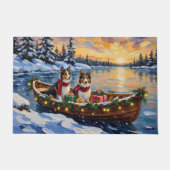 Shetland Sheepdog Christmas Boat Holiday Deurmat (Voorkant)