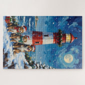 Shetland Sheepdog Christmas Lighthouse Holiday Legpuzzel (Horizontaal)