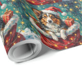 Shetland Sheepdog Christmas Santa Bag Adventure Cadeaupapier (Rol Hoek)