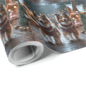 Shetland Sheepdog Christmas Snow Holiday  Cadeaupapier (Rol Hoek)