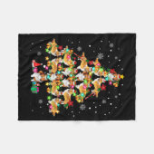 Shetland Sheepdog Christmas Tree Funny Sheltie Chr Fleece Deken (Voorkant (Horizontaal))