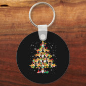 Shetland Sheepdog Christmas Tree Funny Sheltie Chr Sleutelhanger (Voorkant)