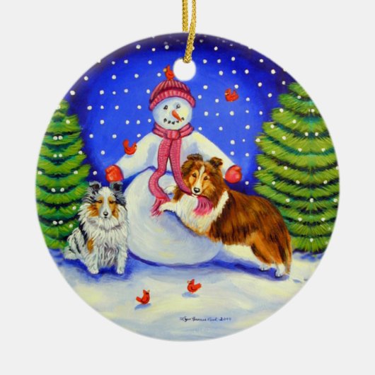 Shetland Sheepdog Circle Ornament (Voorkant)