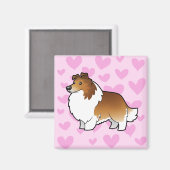 Shetland Sheepdog / Collie Love Magneet (Voorkant / Achterkant)