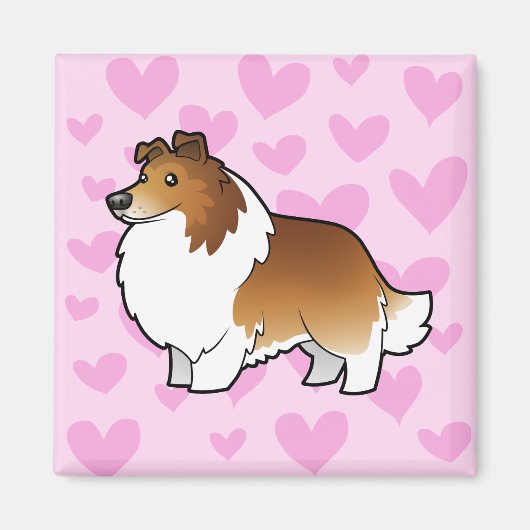 Shetland Sheepdog / Collie Love Magneet (Voorkant)