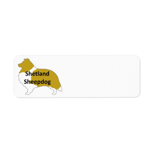 Shetland Sheepdog Color Silhouette Etiket (Voorkant)