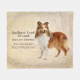Shetland Sheepdog Companion and Devotion Fleece Deken