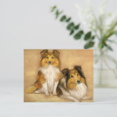 Shetland Sheepdog Dog Art Briefkaart (Staand voorkant)