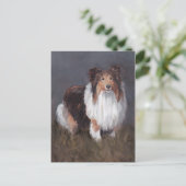 Shetland Sheepdog Dog Art Post Card Briefkaart (Staand voorkant)