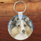 "Shetland Sheepdog" Dog Art Sleutelhanger (Voorkant)