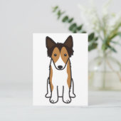 Shetland Sheepdog Dog Cartoon Briefkaart (Staand voorkant)