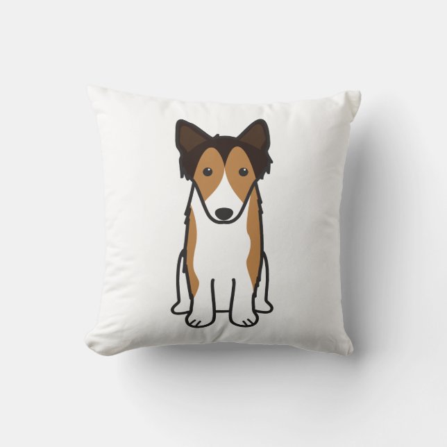 Shetland Sheepdog Dog Cartoon Kussen (Voorkant)