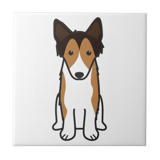 Shetland Sheepdog Dog Cartoon Tegeltje (Voorkant)