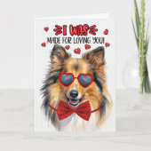 Shetland Sheepdog Dog die van jou houdt, Valentijn Feestdagen Kaart (Voorkant)