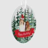 Shetland Sheepdog Dog Kerstmis Ornament (voorkant)