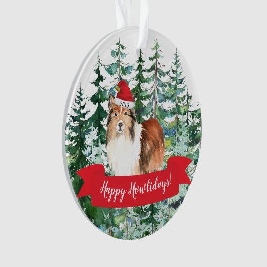 Shetland Sheepdog Dog Kerstmis Ornament (voorkant)
