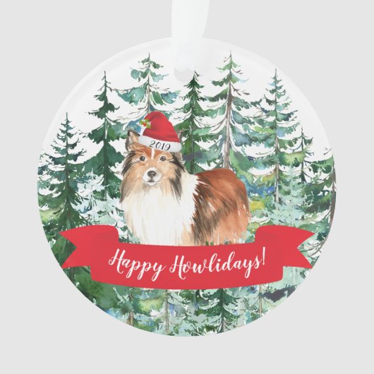 Shetland Sheepdog Dog Kerstmis Ornament (voorkant)