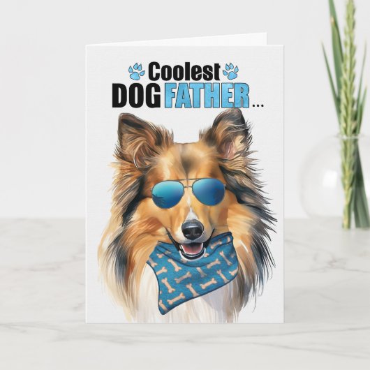 Shetland Sheepdog Dog Koudste Vaderdag papa Feestdagen Kaart (Voorkant)