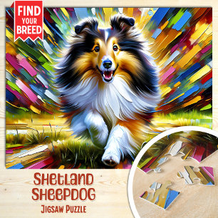 Shetland Sheepdog Dog Portret Acryl Art Print Legpuzzel
