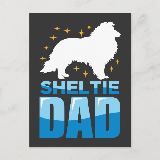 Shetland Sheepdog Dog Puppy Lover Sheltie Dad Briefkaart (Voorkant)