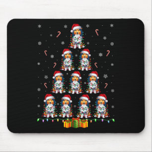 Shetland Sheepdog Dog Santa Hat Xmas Lights Christ Muismat