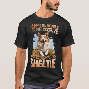 Shetland Sheepdog Dog Sheltie - Ja, de wereld doet T-shirt
