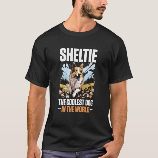 Shetland Sheepdog Dog Sheltie - Sheltie de koeltje T-shirt (Voorkant)