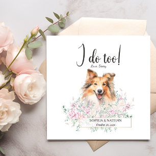 Shetland Sheepdog Dog Wedding Cocktail Napkins Servet