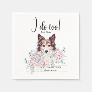 Shetland Sheepdog Dog Wedding Cocktail Napkins Servet