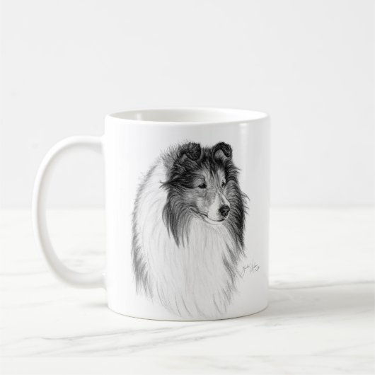 Shetland Sheepdog Drawing Koffiemok (Links)