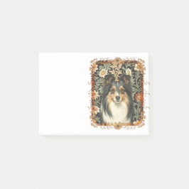 Shetland Sheepdog Driekleur Sheltie Vintage Bloemm Post-it® Notes