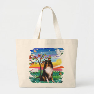 Shetland Sheepdog (drievoudig) Grote Tote Bag
