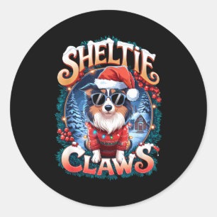 Shetland Sheepdog-eigenaar Kostuum Sheltie Klauwen Ronde Sticker