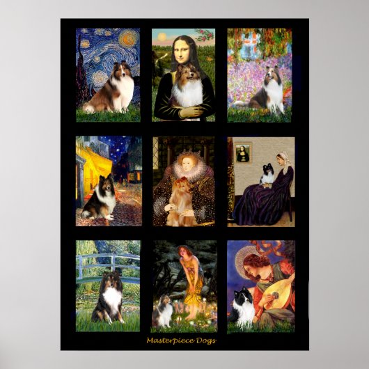 Shetland Sheepdog Famous Art Composite Poster (Voorkant)