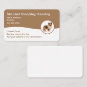 Shetland Sheepdog Fokker Moderne Visitekaartjes (Voorkant / Achterkant)